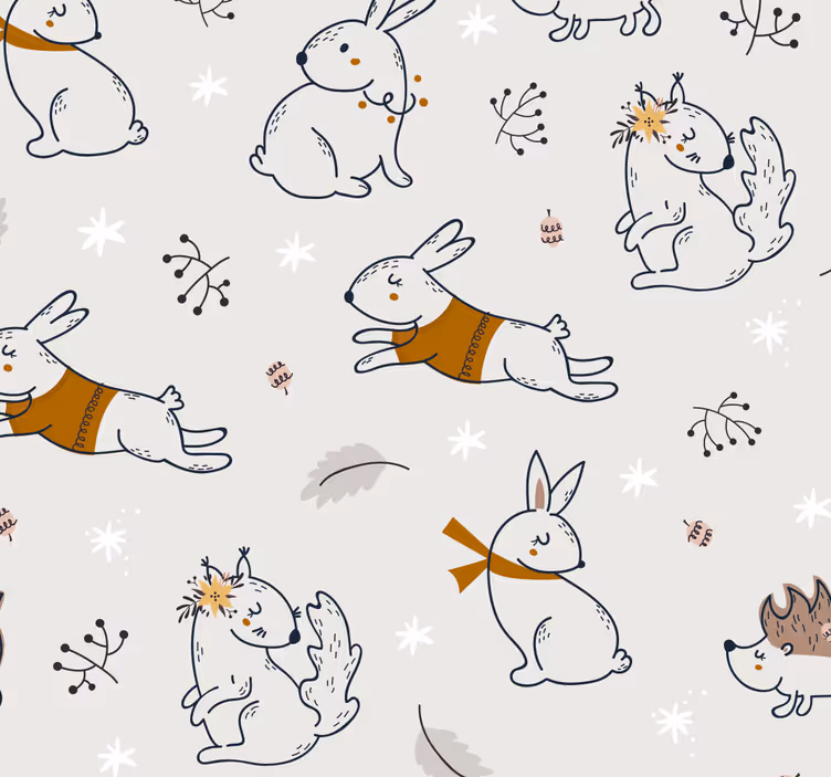 Játékos nyuszi motívum Allati tapéta - TenStickers