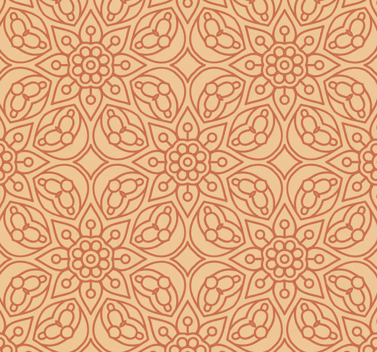 Vintage mandala elemek virágos tapéta - TenStickers