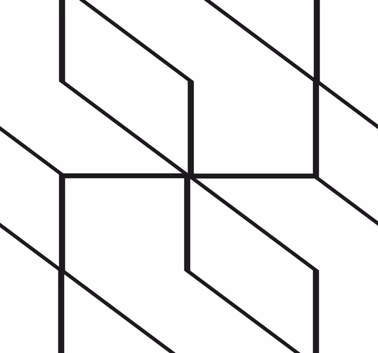 Geometriai hatszög vonalmintás tapéta - TenStickers