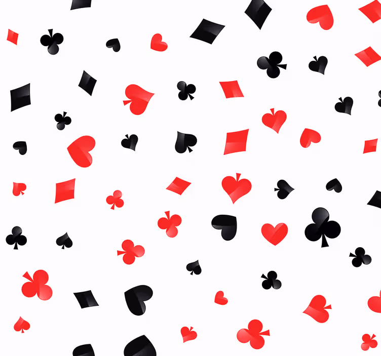 Pókerkártya mintás virágos tapéta - TenStickers