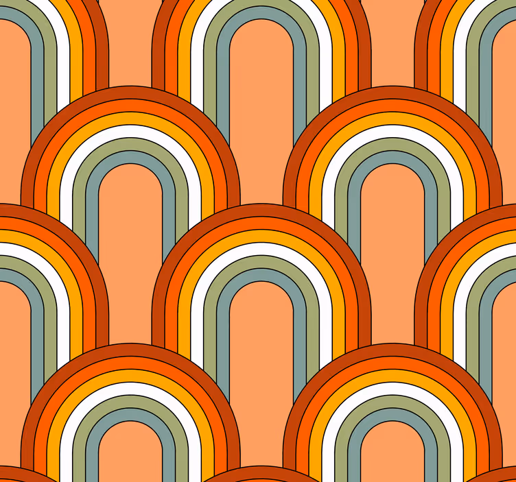 Szivárvány, mint a 70-es évek mintája Vintage tapétaek - TenStickers