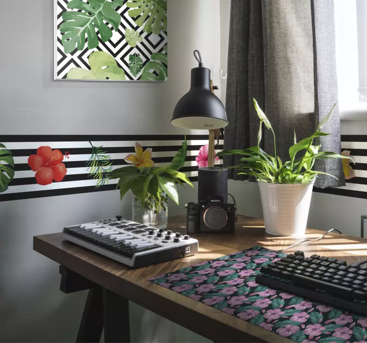 Nagy trópusi virágok virágos egérpad - TenStickers