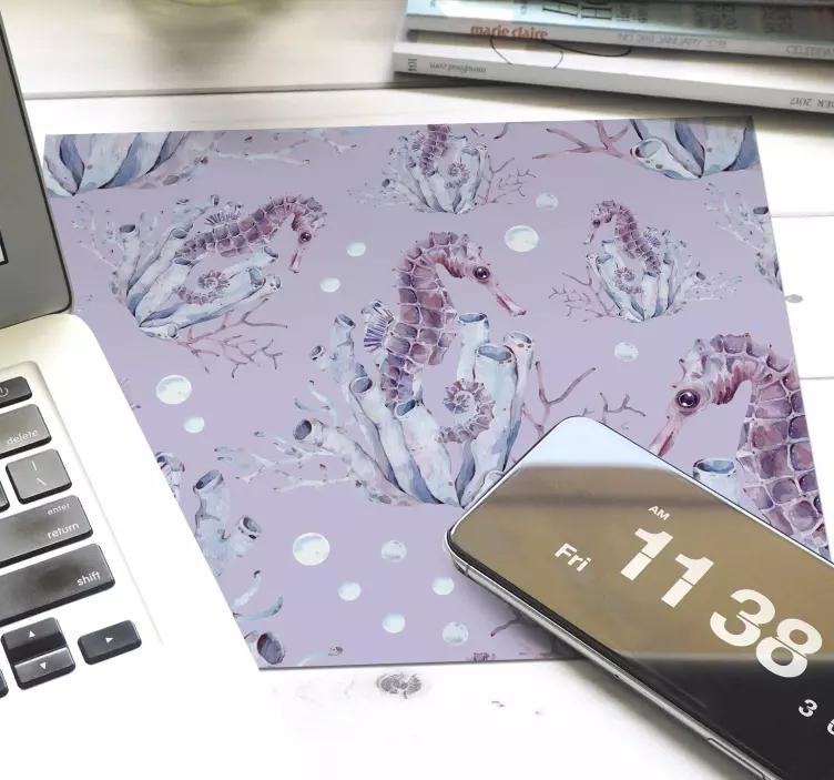 Akvarell csikóhal tengeri élet egérpad - TenStickers