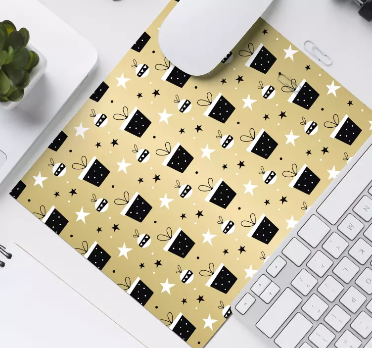 Elegáns díszdobozos minta karácsonyi egérpad - TenStickers