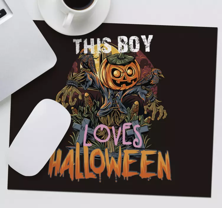 Ez a fiú szereti a halloween egérpadot - TenStickers