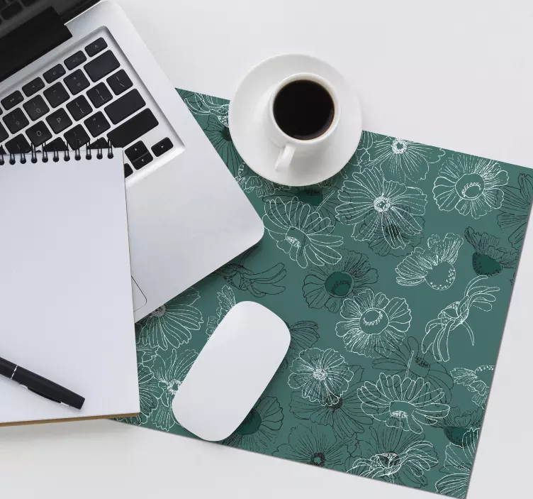 Kézzel felhívni virágok virágos egérpad - TenStickers