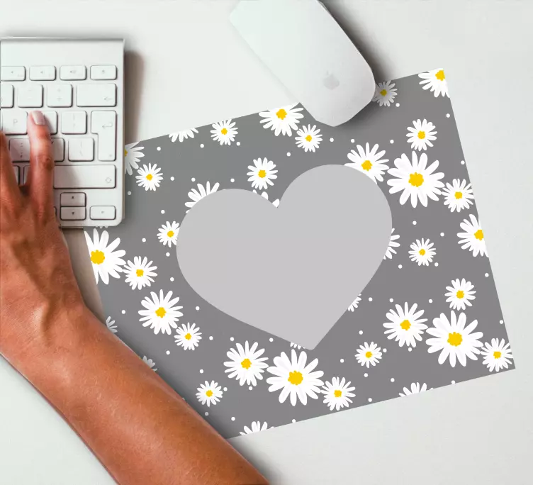 Százszorszép szív minta mouse pad minták - TenStickers