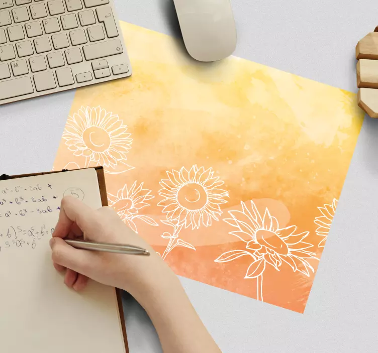 Szép eredeti napraforgó virágos egérpad - TenStickers