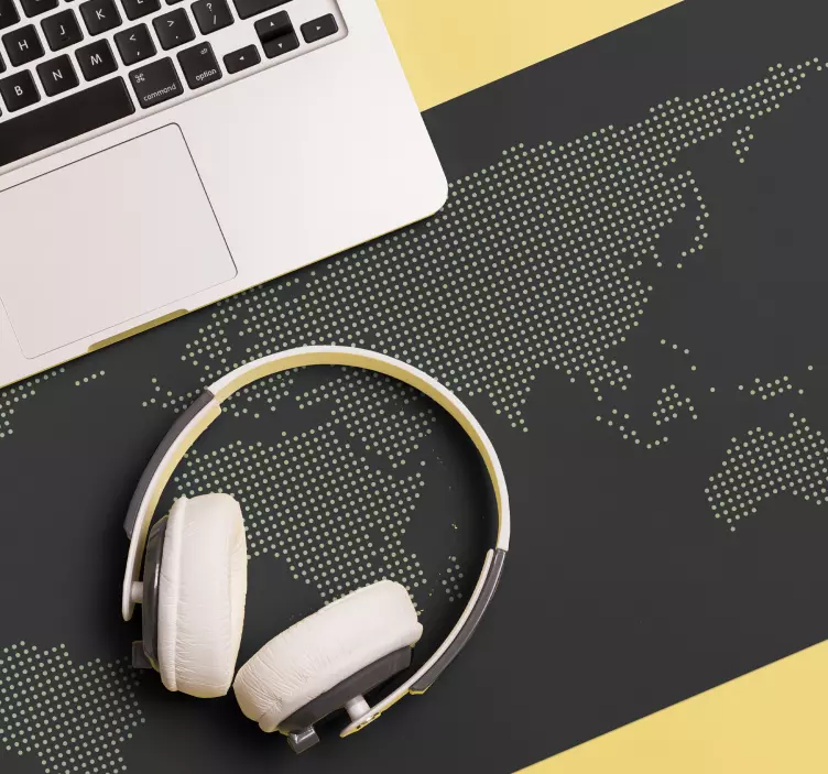 Szürke pixel világtérkép egérpad - TenStickers