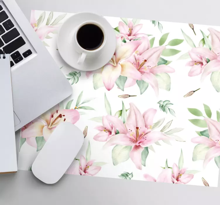 Virágos liliom mintás mouse pad minták - TenStickers