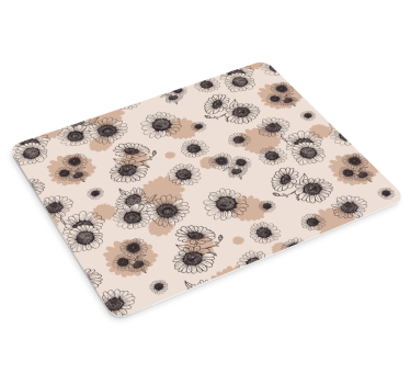Bézs virágmintás mouse pad minták - TenStickers