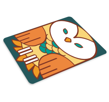 Mókás bagoly művészet - mouse pad eredeti - TenStickers