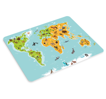 állatok világtérkép vinil egérpad - TenStickers