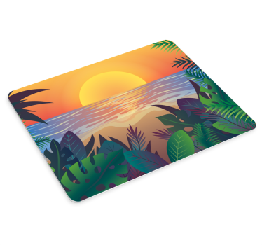 Trópusi naplemente oázis mouse pad eredeti - TenStickers