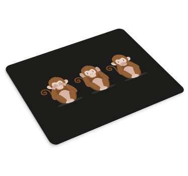 Három majom emoji eredeti egérpad - TenStickers