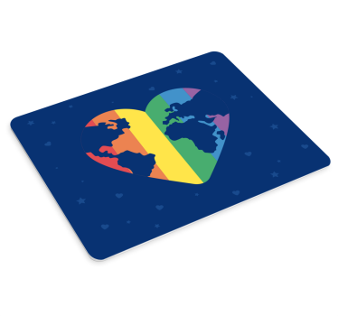 Szív alakú világ - egérpad világtérkép - TenStickers