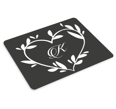 Szív alakú monogramos egérpad - TenStickers