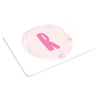 Fából készült kezdőbetű, virágokkal, egyedi egerek - TenStickers