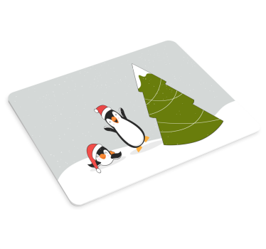 Ünnepi pingvinek Ünnepe egérpad karácsony - TenStickers