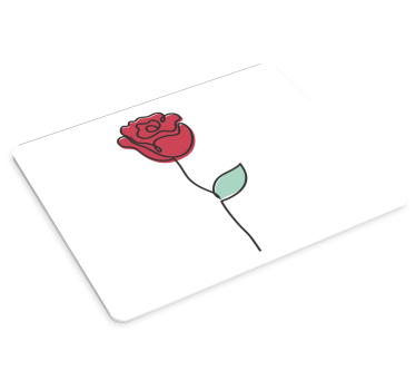 Stilizált rózsa kontúr - eredeti egérpad - TenStickers