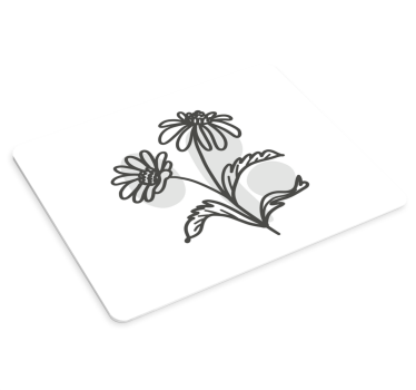 Virágos vonalrajz eredeti egérpad - TenStickers
