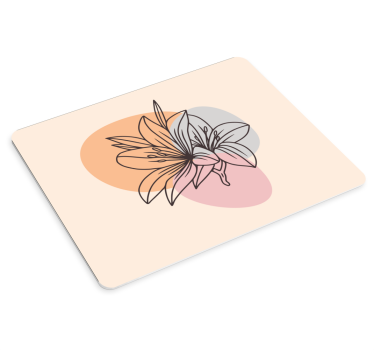 Stílusos virágos vonalművészet mouse pad eredeti - TenStickers