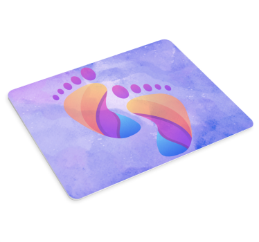 Színes lábnyom művészet mouse pad eredeti - TenStickers