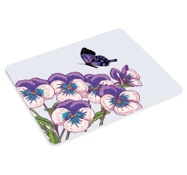Lila virágos pillangó - eredeti egérpad - TenStickers