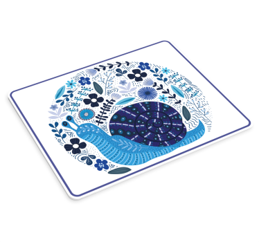 Kék virág és csiga eredeti egérpad - TenStickers