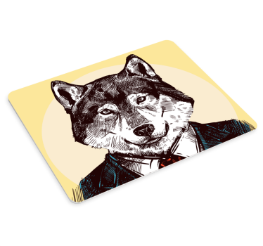 Dapper farkas portré eredeti egérpad - TenStickers