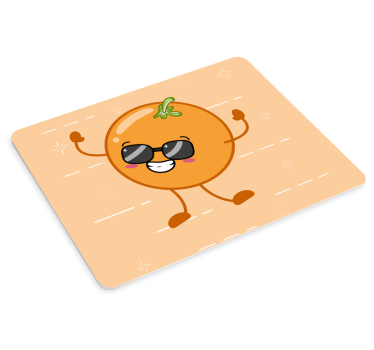Vidám narancs karakter - mouse pad szerencsejáték - TenStickers