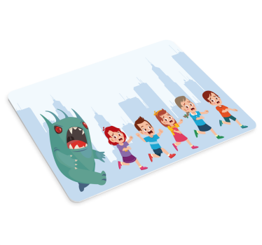 Gyerekek futnak a szörny elől - mouse pad szerencsejáték - TenStickers