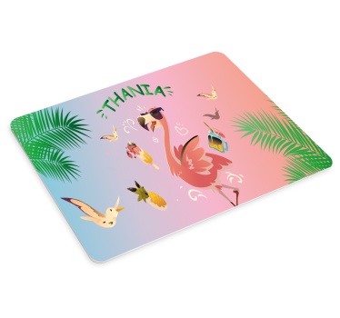 Trópusi flamingó mouse pad névvel - TenStickers