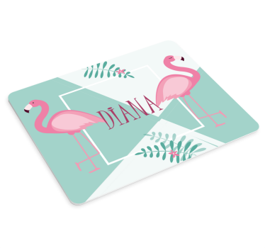 Aranyos flamingók levelekkel egyedi egerek - TenStickers