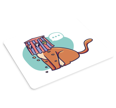 Vicces macska illusztráció - egérpad eredeti - TenStickers