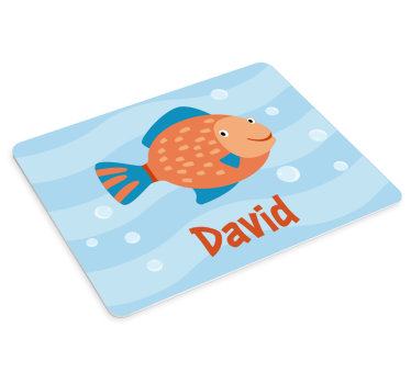 Vidám hal grafika mouse pad névvel - TenStickers