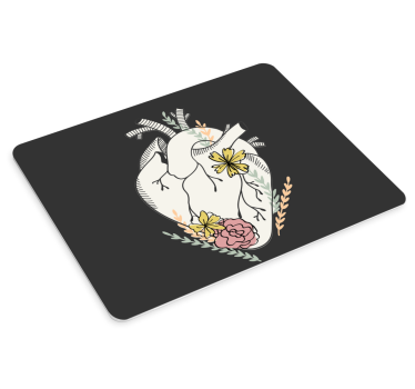 Anatómiai szív virágos eredeti egérpad - TenStickers