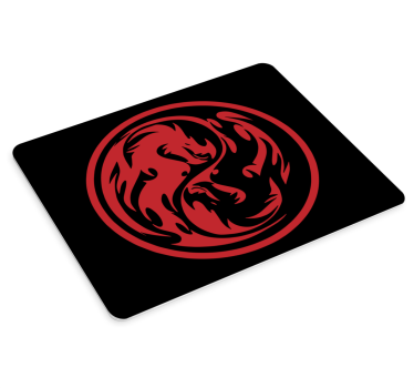 Fekete és piros sárkány yin yang eredeti egérpad - TenStickers
