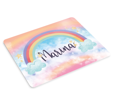 Színes szivárvány felhők egérpad névvel - TenStickers
