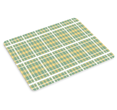 Sárga, zöld és fehér gingham mintás egérpad minták - TenStickers