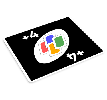 Az uno színes kártyák játékhoz készült bakelit egérpadot tervez - TenStickers
