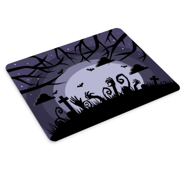 Kísérteties temető jelenet - mouse pad szerencsejáték - TenStickers