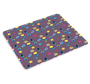 Színes retro tárgyak mouse pad eredeti - TenStickers