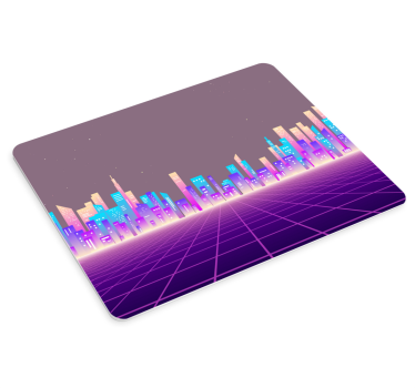 A 80-as évek vaporwave futurisztikus város eredeti egérpadja - TenStickers