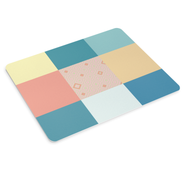 Élénk geometrikus négyzetek egérpad minták - TenStickers