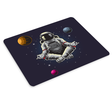 űrhajós meditál a bolygók eredeti egérpadján - TenStickers