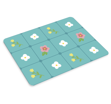 Virágos csempe elrendezés mouse pad minták - TenStickers