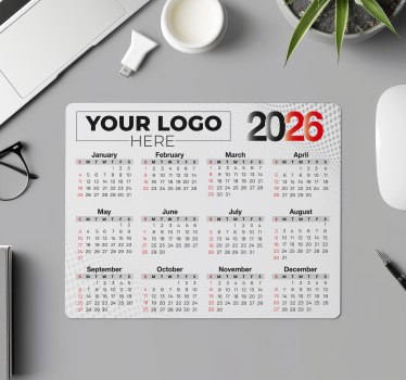 Naptár 2026 logóval - egérpad névvel - TenStickers