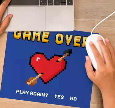 8-bit szív grafika mouse pad szerencsejáték - TenStickers