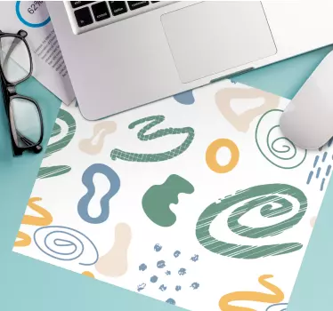 Absztrakt görbe motívumok egérpad minták - TenStickers